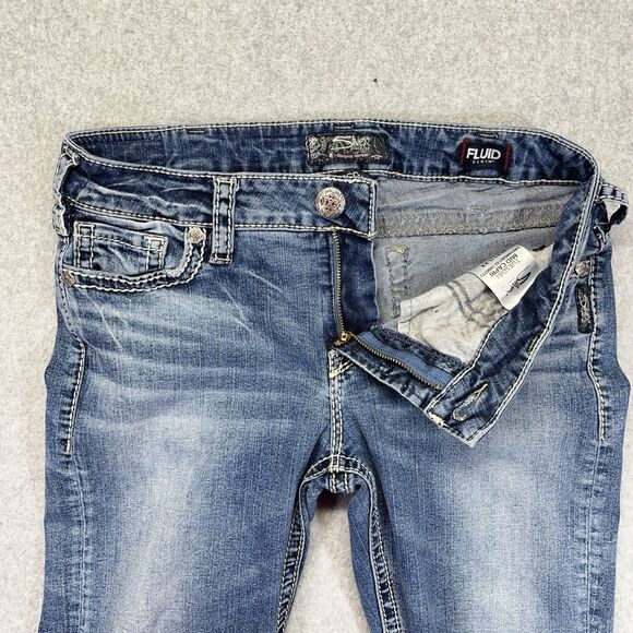 Silver Tuesday Capri Jeans Women’s 31x23 Medium Wash Fluid Denim Straight - Picture 7 of 16